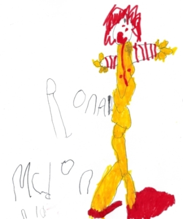 Ronald McDonald Marker and Pencil Drawn and Written by Megan 21 December 2014